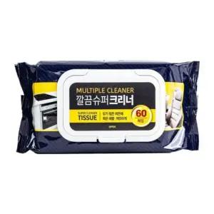깔끔 슈퍼크리너 60매 캡형 다목적세정티슈 차량 가전 주방 만능청소 물티슈