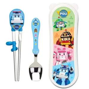 [에이치플러스몰]로보카폴리 이지 스텐 수저 젓가락 케이스 세트