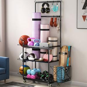 홈트 요가매트 선반 헬스장 덤벨거치대 진열 정리대 소도구 이동식 운동기구 용품