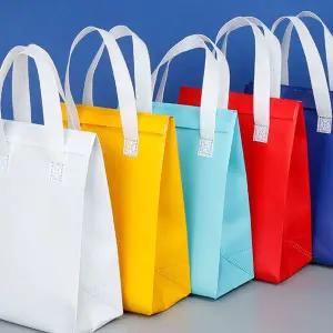 [골드스마일]부직포 손잡이 은박 보온 보냉백 옐로우