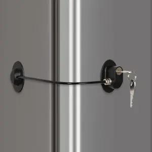 REZIPO - 열쇠 2개가 달린 냉장고 도어 잠금장치 파일 서랍 냉동실 및 안전 캐비닛 잠금장치(REZIPO Black)