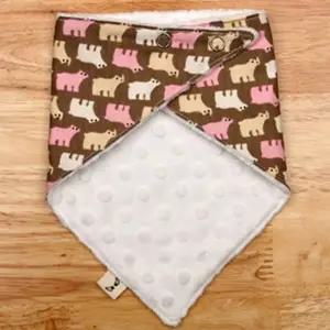 스노우빕 베어 턱받이 국내제작 극세사 스카프빕 순면 유아