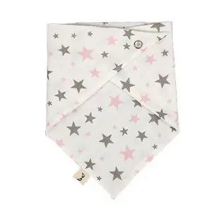 이중거즈 핑크스타 턱받이 국내제작 스카프빕 순면 유아