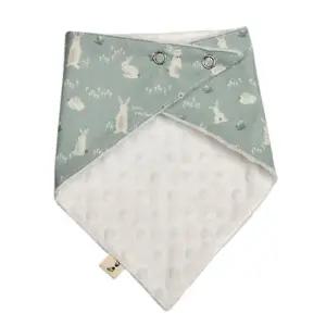 턱받이 순면 극세사 스노우빕 민트토끼 아기 스카프빕