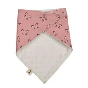 턱받이 순면 극세사 스노우빕 핑크냥이 아기 스카프빕