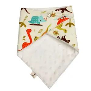 턱받이 순면 극세사 스노우빕 공룡패턴 아기 스카프빕