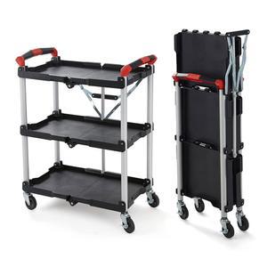 올림피아 툴 410-007 팩-N-롤 150파운드 접이식 서비스 카트, 블랙/레드