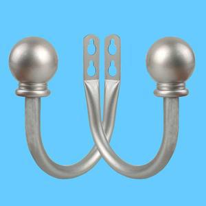 코비클 커튼 홀드백, 나사 벽이 장착된 후크, 침실 거실 사무실 장식용 드레이퍼 새틴 니켈 볼 피니얼 타이백(2개)