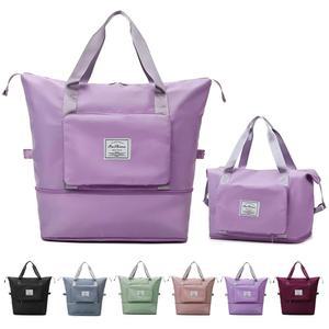 대용량 여행 가방, 접이식 확장 가능한 더플 방수 핸드백, 여성 및 남성용 오버나이트 가방