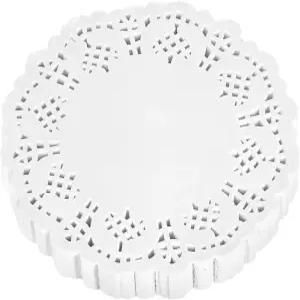Apojgitn 300PCS 종이 도일리 디저트 트레이용 3.5인치 화이트 레이스 벌크 디너 플레이트용 일회용 코스터