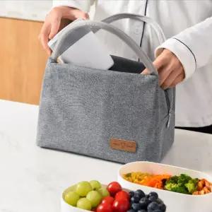 심플 무지 휴대용 도시락가방 런치백 피크닉 파우치 BQI6+7lcy