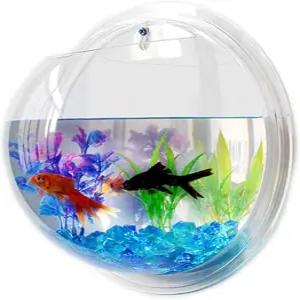 2PCS 벽걸이 어항 투명 아크릴 원형 꽃병 수경 공기 식물 화분 수조(별도 색상)