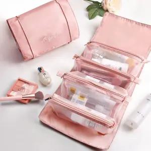 탈부착 수납 공간 롤링 화장품 파우치 여행용 세면 gxR1+3jIq