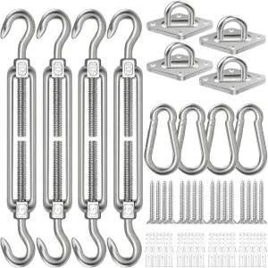 삼각형 직사각형 설치용 6인치 그늘막 돛 하드웨어 키트 야외 파티오 캐노피 가든용 스테인리스 스틸