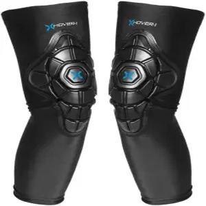 호버-1 남성용 보호 무릎 패드 충격 저항성을 위한 단단한 PU 쉘 중형용 경량 통기성 소재 검은색