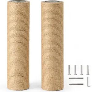 후쿠마루 2팩 스크래치 포스트 교체 3.5 X 14.5 인치 천연 황마 로프 M8 나사 리필