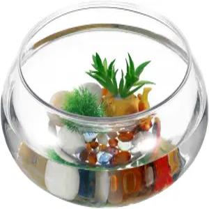 가나조노 투명 어항 꽃병 거품 원형 플랜터 테라리움 수생 식물 화분 수선화 냄비 수경 재배 수조 수족관