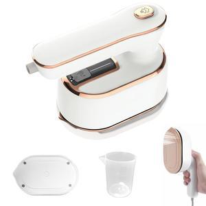 휴대용 의류용 찜기, 2-in-1 다림질 및 찜, 180 회전 가능한 다방향 미니 여행용 기숙사 방용/두께 대부분의 의류에 적합, 흰색