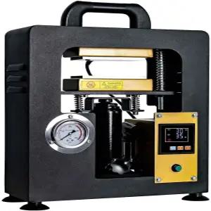 유압식 열 프레스 기계 5톤 압력 600W 3x5인치 듀얼 가열 플레이트 디지털 타이머 및 온도 제어 기능 포함