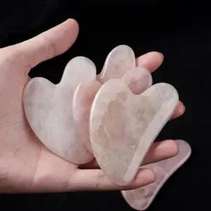 로즈 쿼츠 하트 괄사 마사지 얼굴 림프 순환 마사지기 괄사 괄사마사지