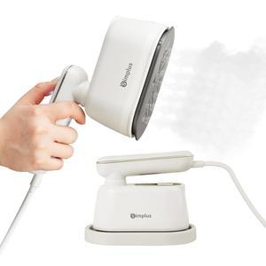 심플러스 의류 스티머, 2-in-1 휴대용 핸드헬드 주름 제거기 및 강력한 스팀 다리미, 1000W 고속 가열, 컴팩트 여행 친화적 디자인, 120ml 물탱크, 회전 핸들