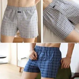 남성 체크 패턴 면 소재 언더웨어 데일리 편안한 크렁크 팬티