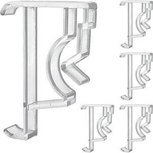 큐텍 밸런스 클립 2인치 5개 투명 플라스틱 숨겨진 리테이너 홀더, 윈도우 블라인드 밸런스, 수평 인조 및 우드 커버 홀드