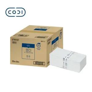 코디 2겹 핸드타월 100매 50밴드 215x215mm