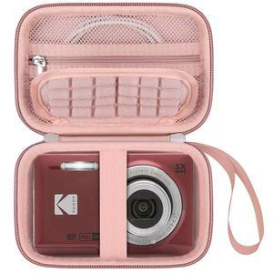 코닥 픽스프로 FZ55 / FZ53 FZ45 FZ43 16MP 디지털 카메라용 엘론보 카메라 휴대용 케이스, 브이로그 보관 홀더 여행 가방, u200BMesh 백 핏 배터리, 케이블, 메모리 카드, 카드 리더기, 로즈 골드