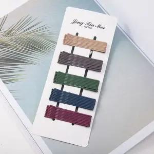 실핀 유광코팅 웨이브 앞머리핀 에쉬컬러 옆머리