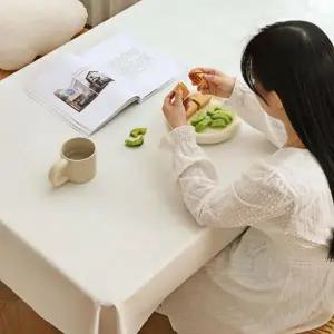 [셀러에이드]부드러운 가죽 테이블보 방수 식탁보 130x130cm 방수식탁커버 책상보