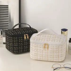 대용량 메이크업 가방 트위드 여행용 다용도 수납백 viX7+8qNA