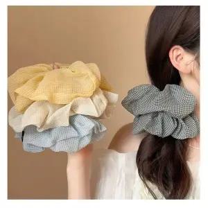 [골드스마일]빈티지 체크 대형 곱창밴드