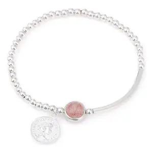 [에이치플러스몰]925 실버 로즈쿼츠 원석 볼 코인 스트링 밴딩 은 팔찌 팔찌선물