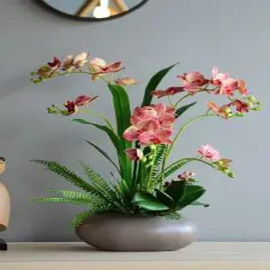 인조 난초 화분 개업선물 카페 인테리어 도자기병 가짜꽃