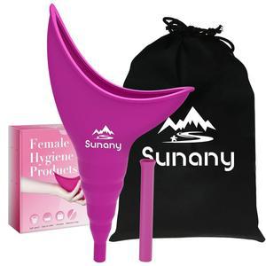 Sunany 여성 소변기, 실리콘 깔때기가 있는 서 여성용 휴대용, 재사용 가능한 화장실, 야외, 활동, 캠핑, 여행용