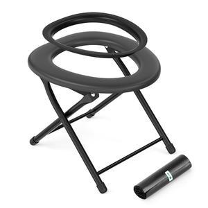 휴대용 캠핑 변기, 탈착식 플라스틱 링과 일회용 변기 15개, 캠핑용 접이식 하이킹, 낚시, 로드 트립, RV 여행, 응급 상황