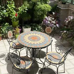 발코니테이블 베란다 야외용 세트 원형 가든 야외 정원 탁자