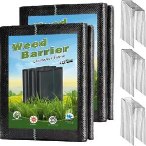 100피트 정원 잡초 차단 조경용 패브릭 헤비 듀티 프리미엄 정원용 커버 제어 매트(정원 농업용 30개의