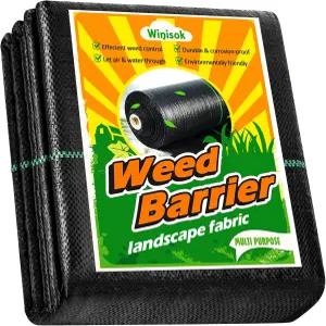 위니석 가든 잡초 차단 조경 원단 2FT x 50FT 프리미엄 방제 정원 천 내구성 있는 직조 지오텍스타일