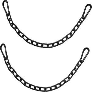 2Pcs 23인치 블랙 헤비 듀티 행잉 체인 4개의 카라비너 실내 야외 놀이터용 의자 하드웨어 해먹 펀칭백