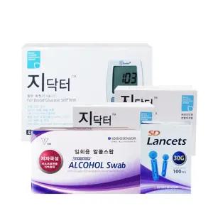 국산 지닥터 혈당계+시험지100매+란셋침100개+알콜솜100개 당 체크 혈당 관리용품