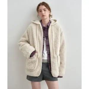 매장정품 MONGDOL 니트 후드 퀼팅 퍼 자켓 라이트베이지 MDJK048LBEIGE