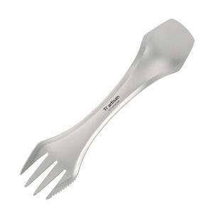 티아르티잔 티타늄 스포크 캠핑 스푼 포크 나이프 콤보 재사용 가능한 여행 캠핑 도구