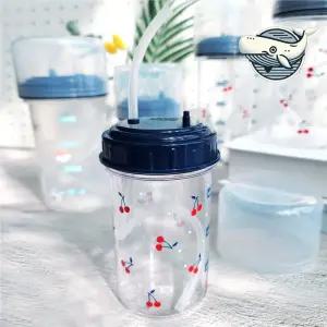 아이들 전용 실리콘 빨대컵 안전 물병 유치원 콜드컵 어르신 눈금