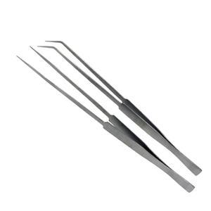 SE 스테인리스 스틸 12인치 핀셋 세트(2개 PC) 각진 팁, 파인 시계 TW2-403 이상적 포인트, 수리에 - 보석, 직선 공예,