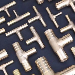 황동 T자형 티 호스 바브 파이프 피팅 4mm-16mm 구리 커넥터 공기 물 오일 커플러 어댑터 스플라이서 조인