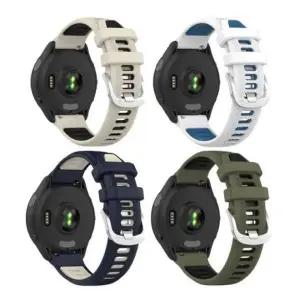 EA 가민 포러너255 265 투톤 실버버클 스포츠 실리콘 밴드 스트랩 22mm Garmin 스마트워치 러닝