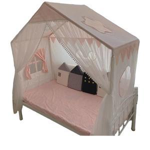 공주침대 레이스커튼 공주침대 80x130x140CM 도어커튼 리본 감성홈데코 커텐