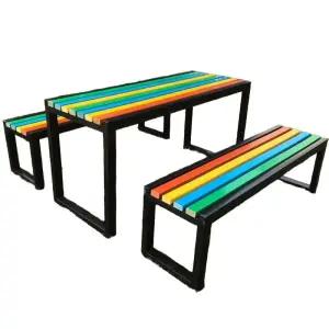 원목 웨이팅 야외테이블 실외 대기 버스 카페 정류장 철제 야외벤치